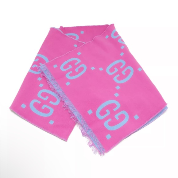 GUCCI Pink Jumbo GG Scarf w COA - Picture 3 of 7